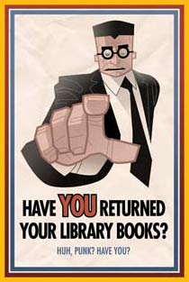 Rex Libris Return your library books poster